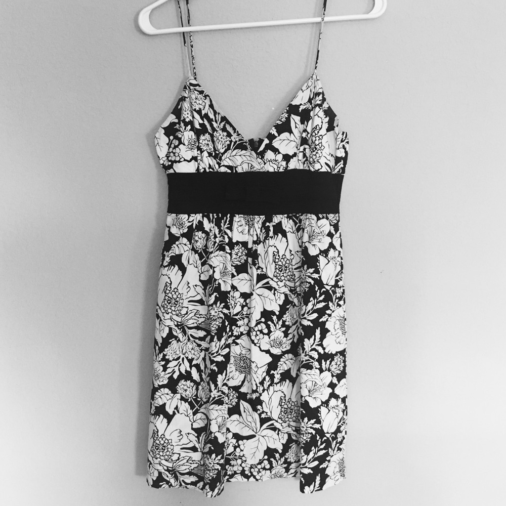 Black and white floral dress